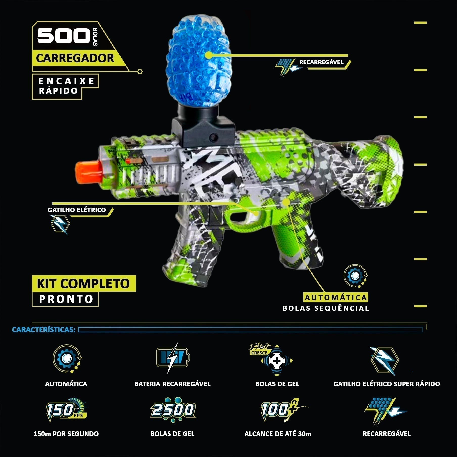 Lançador OrbiGel M4 - Verde - Raven ( PROMOÇÃO 2025 )