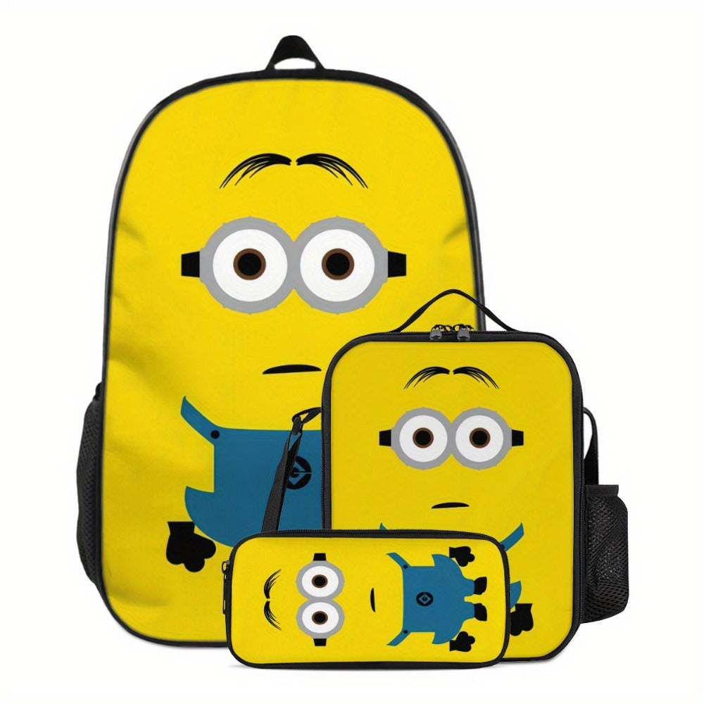 Kit Mochila Escolar Minions - Mochila, Lancheira e Estojo - Raven