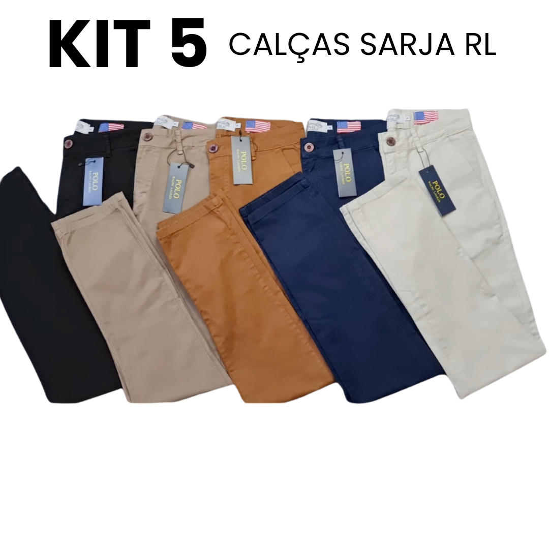 Kit 5 Calças Ralph Lauren Cores Mistas - Raven
