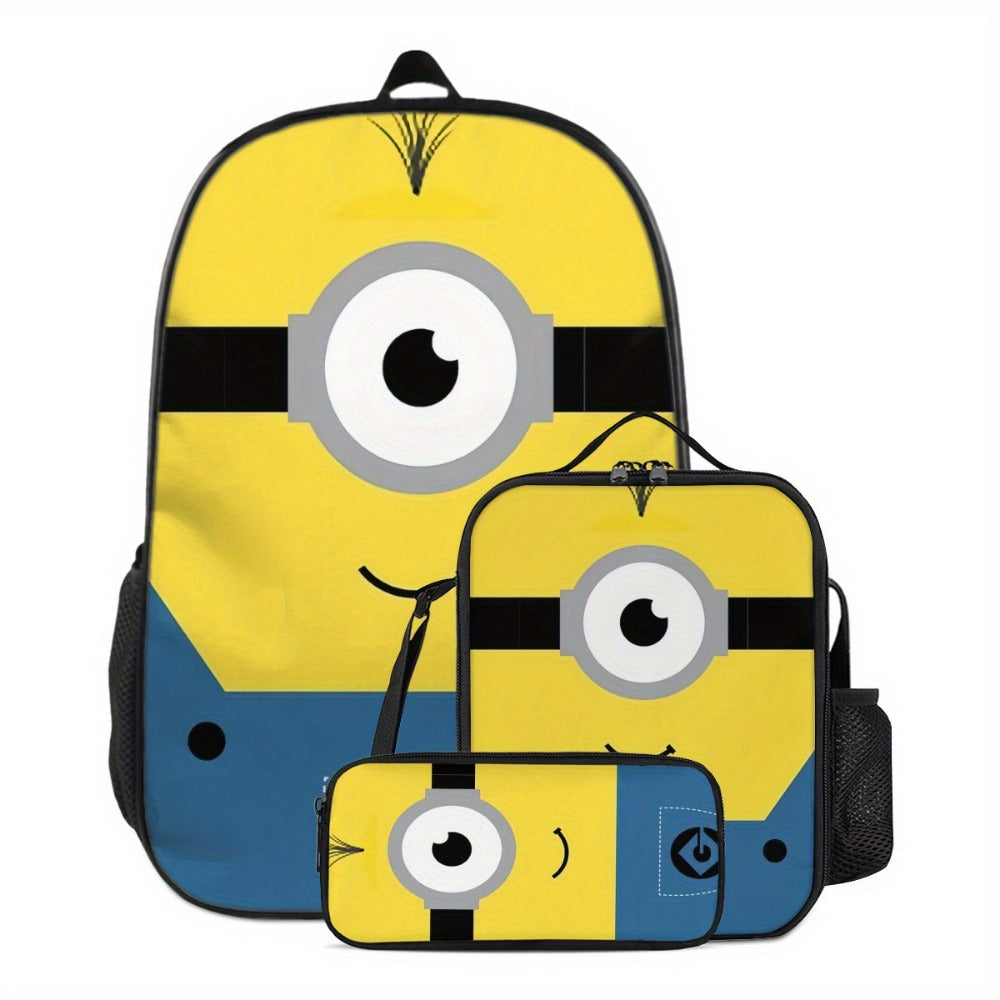 Kit Mochila Escolar Minions - Mochila, Lancheira e Estojo - Raven