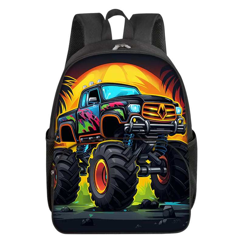 Mochila Escolar Carro Monstro em Poliéster - Raven