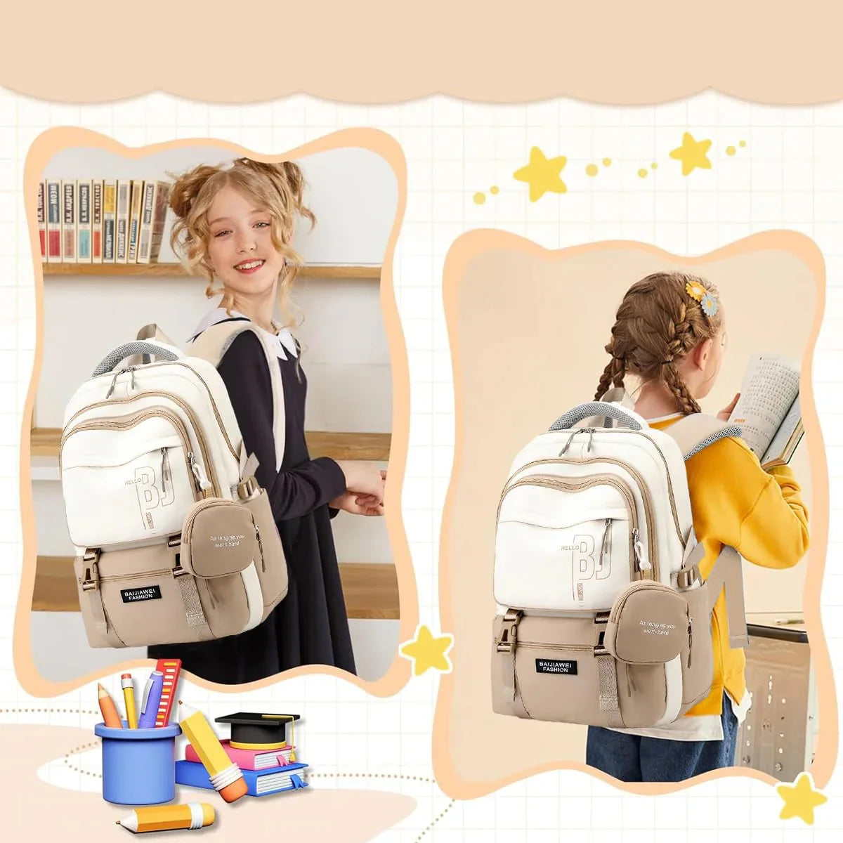 Mochila Escolar Feminina Moderna + Estojo de Brinde - Lojas Raven